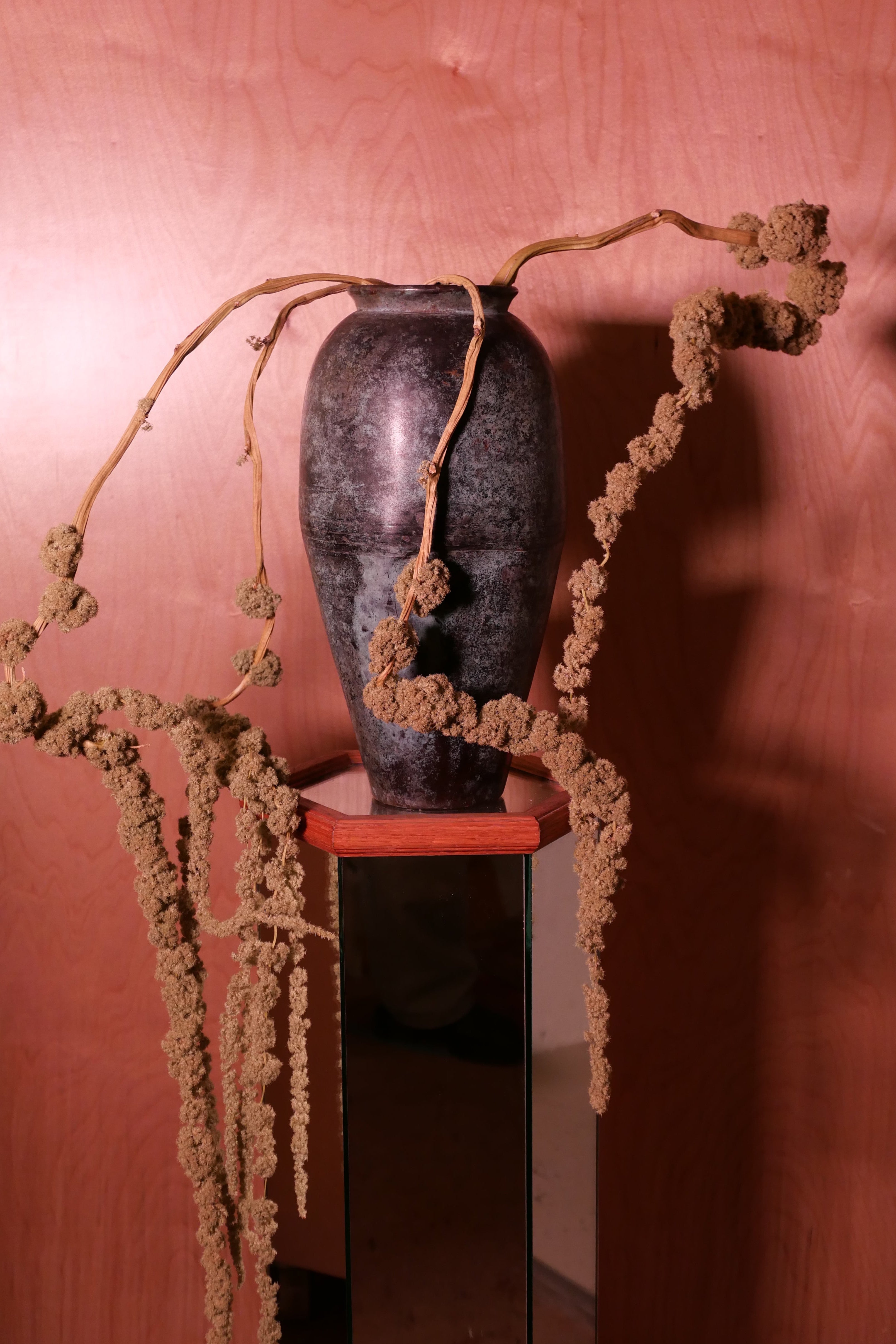 Post-Modern Aluminum Turquoise Vase