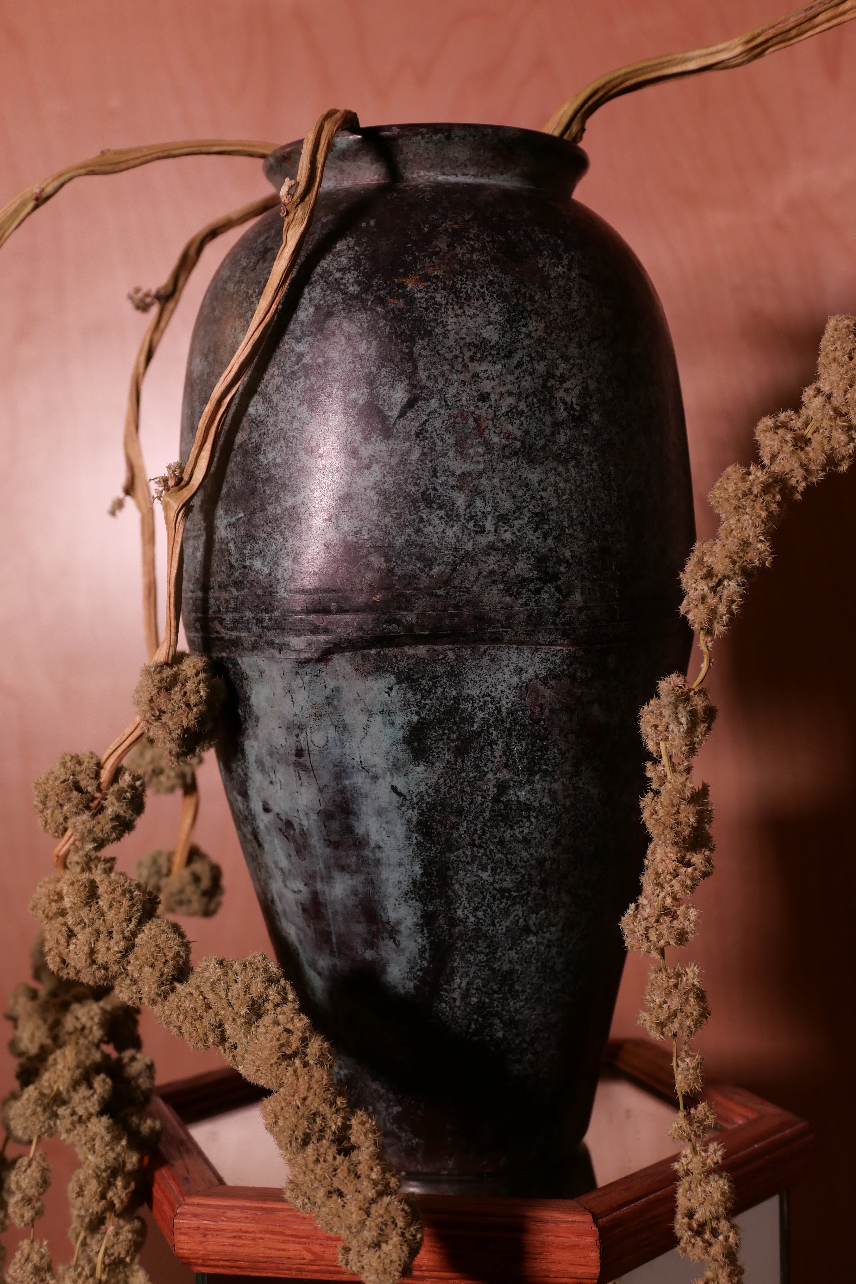 Post-Modern Aluminum Turquoise Vase