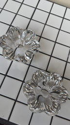 ORREFORS Crystal Flower Votives (2)