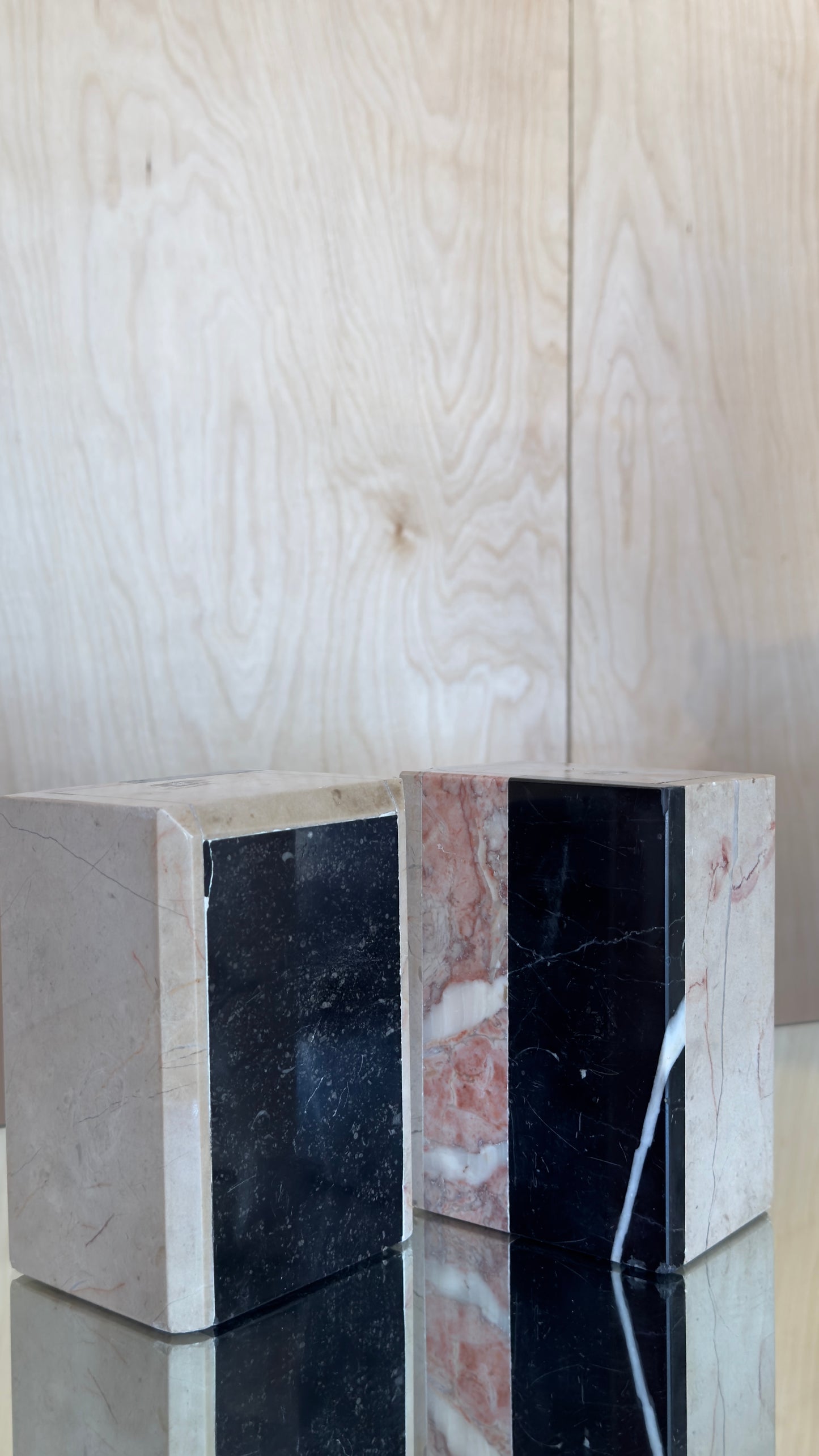 Post-Modern Geometric Stone Bookends