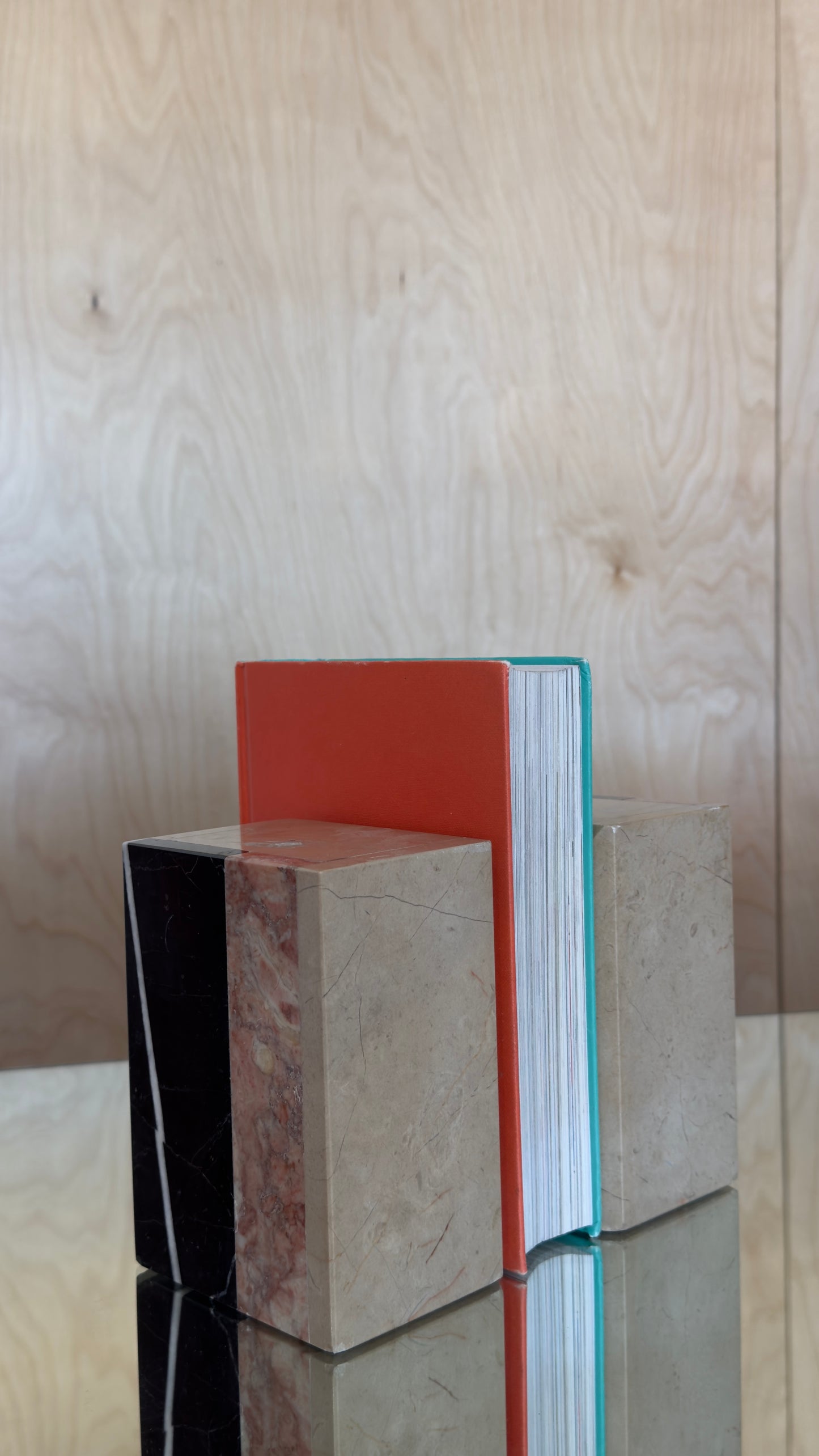 Post-Modern Geometric Stone Bookends