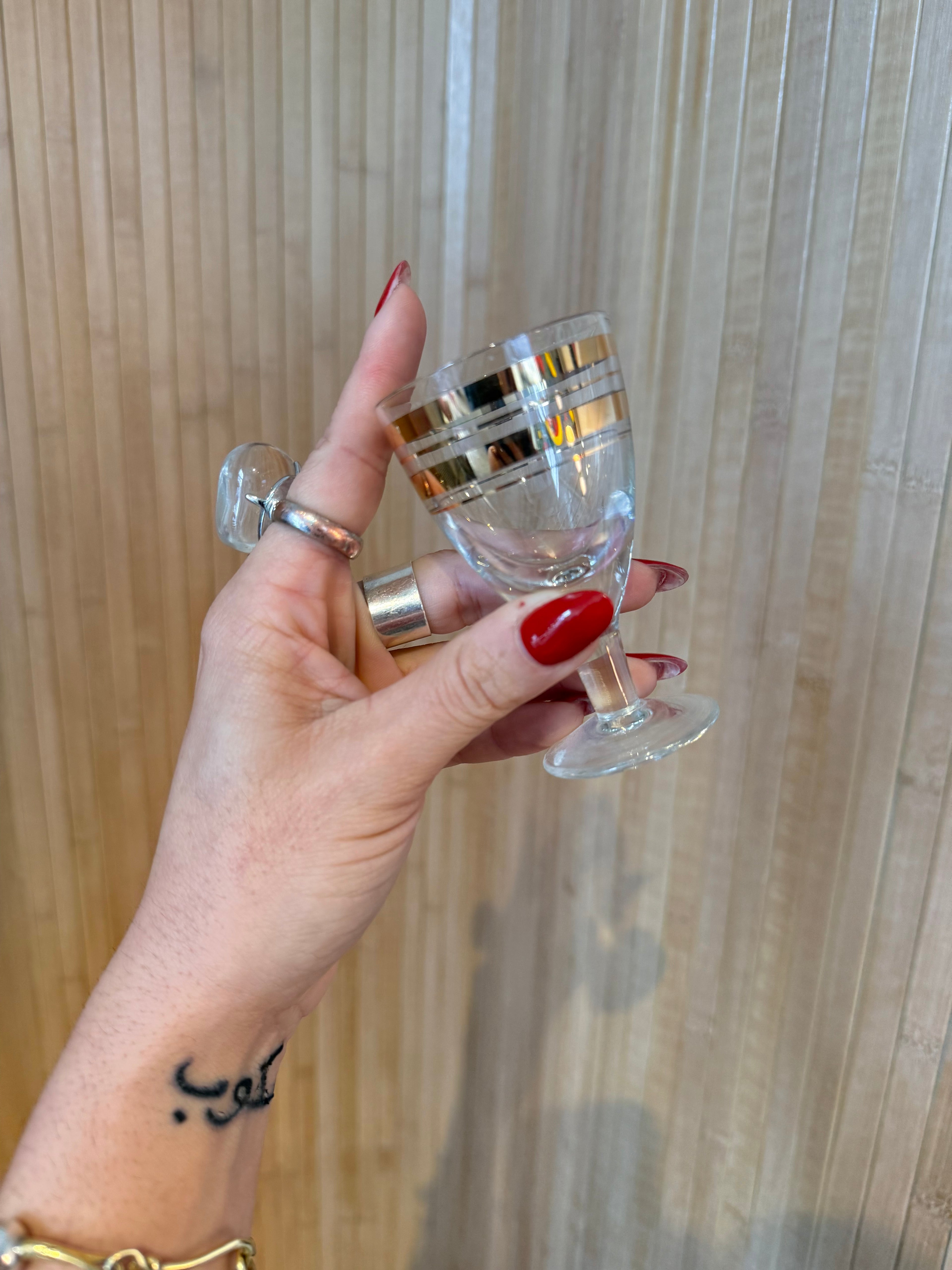 MCM Glass Decanter + Cordials Set (6pc)