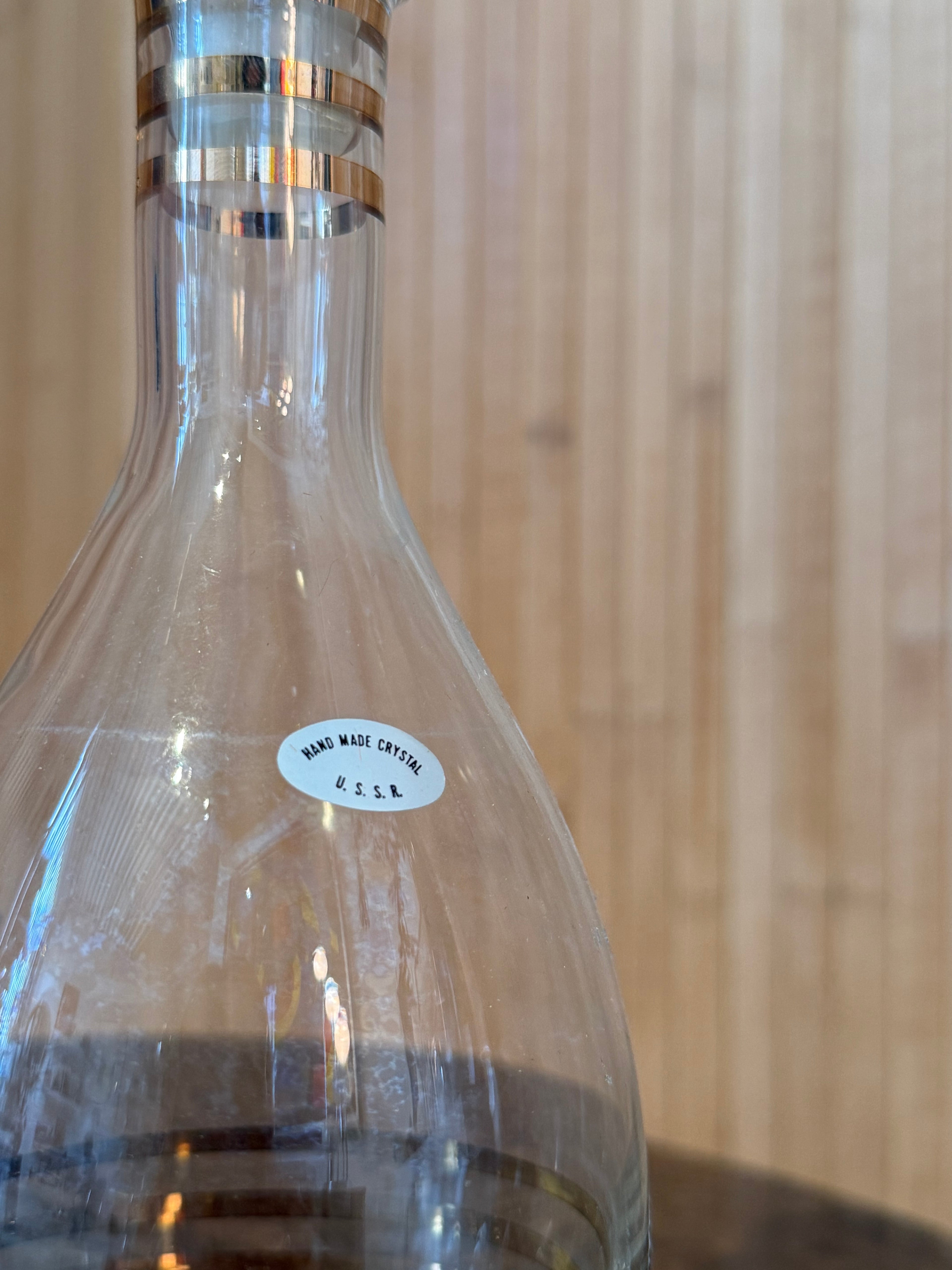 MCM Glass Decanter + Cordials Set (6pc)